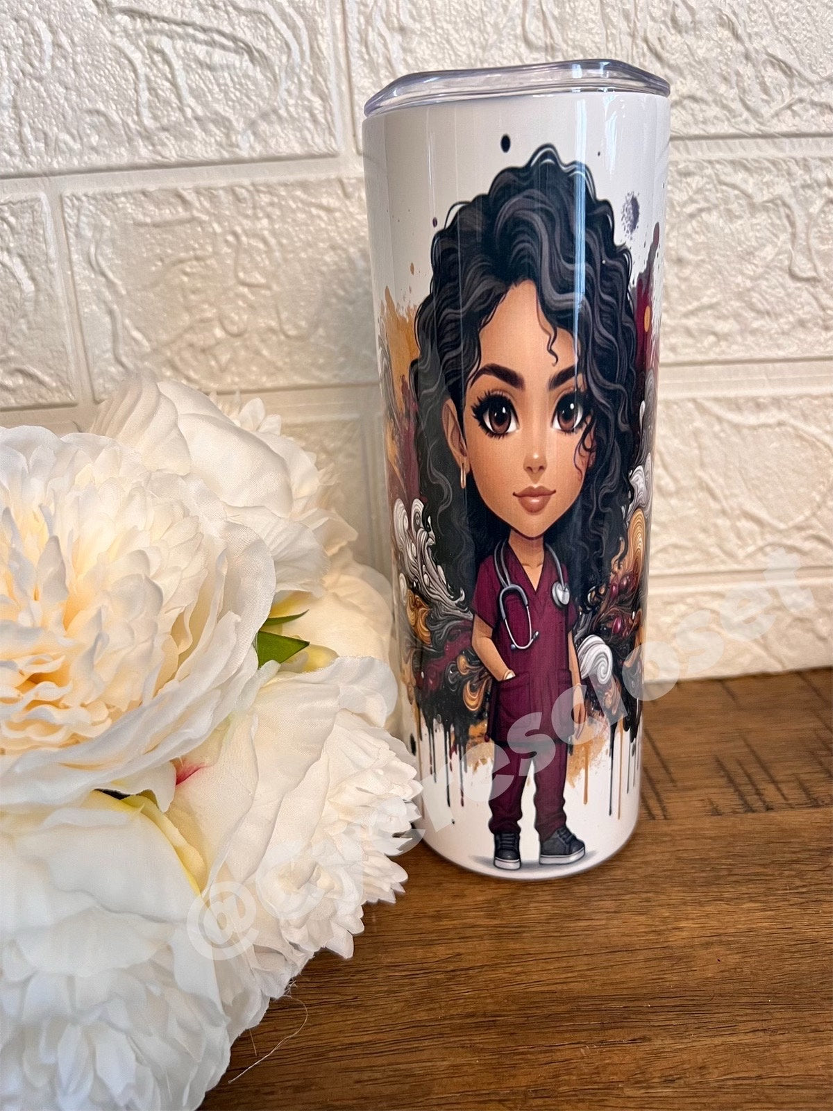 Nurse Tumbler: 20oz Insulated Stainless Steel Skinny Tumbler