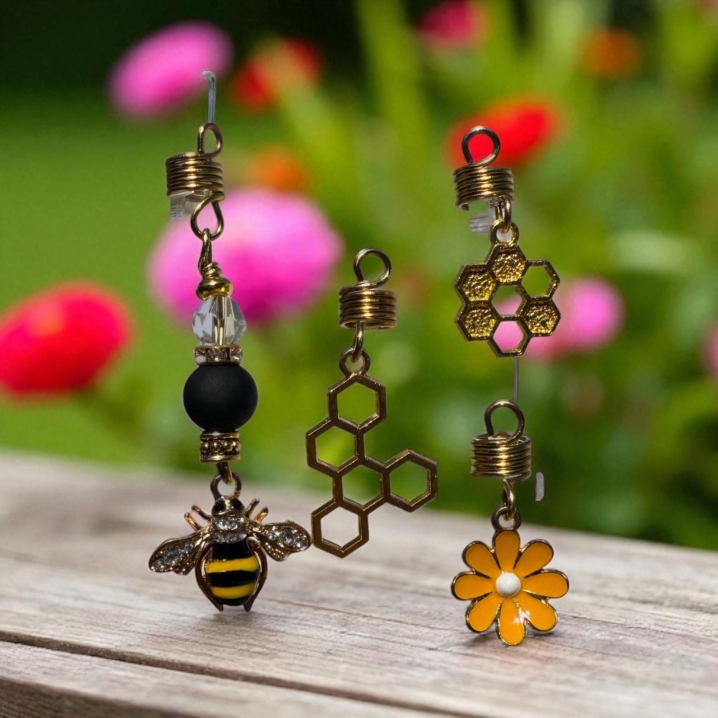 Designs by Cyere – “Bee-You-tiful Blossoms” Loc & Braid Jewelry Set