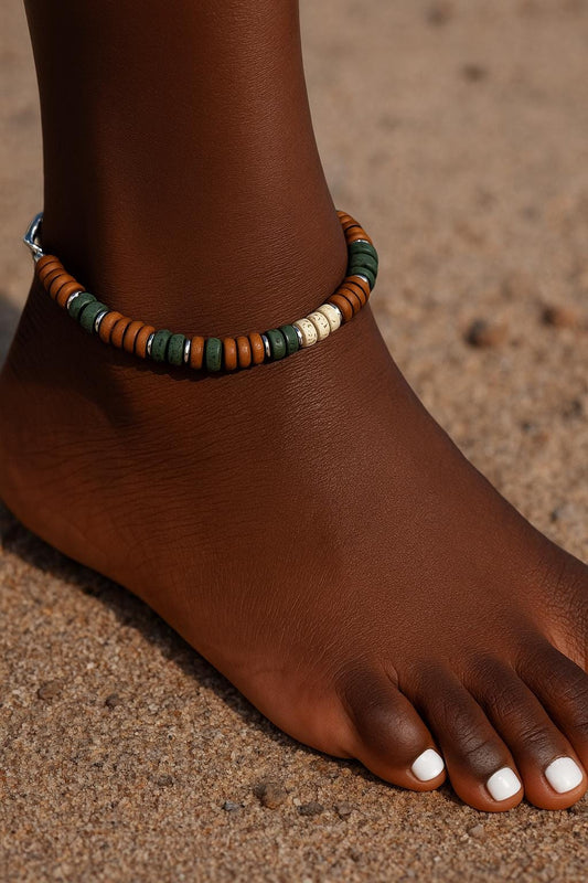 Designs by Cyere Earthflow Lava and Wood Anklet