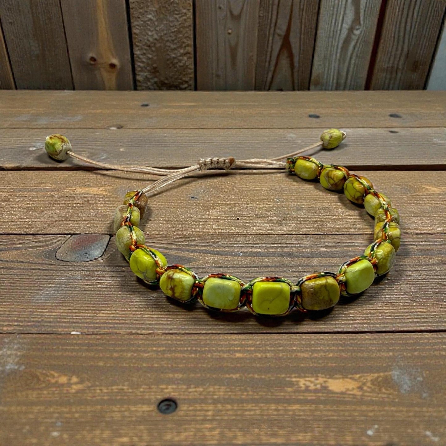 Bohemian Stone Bracelet | Handmade Adjustable Macramé Jewelry