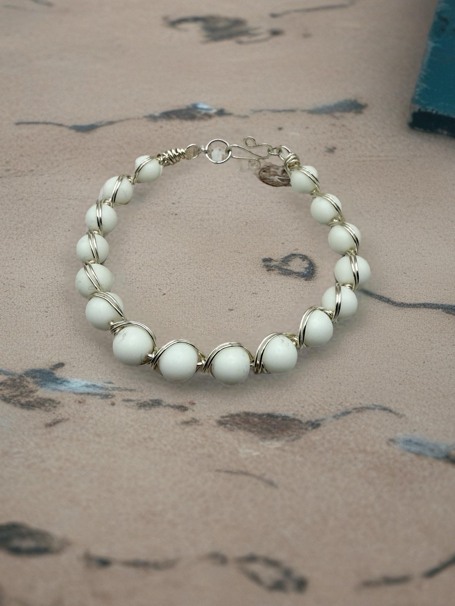 Handmade Gemstone Bangle Bracelet – Wire Wrapped, Natural Stone