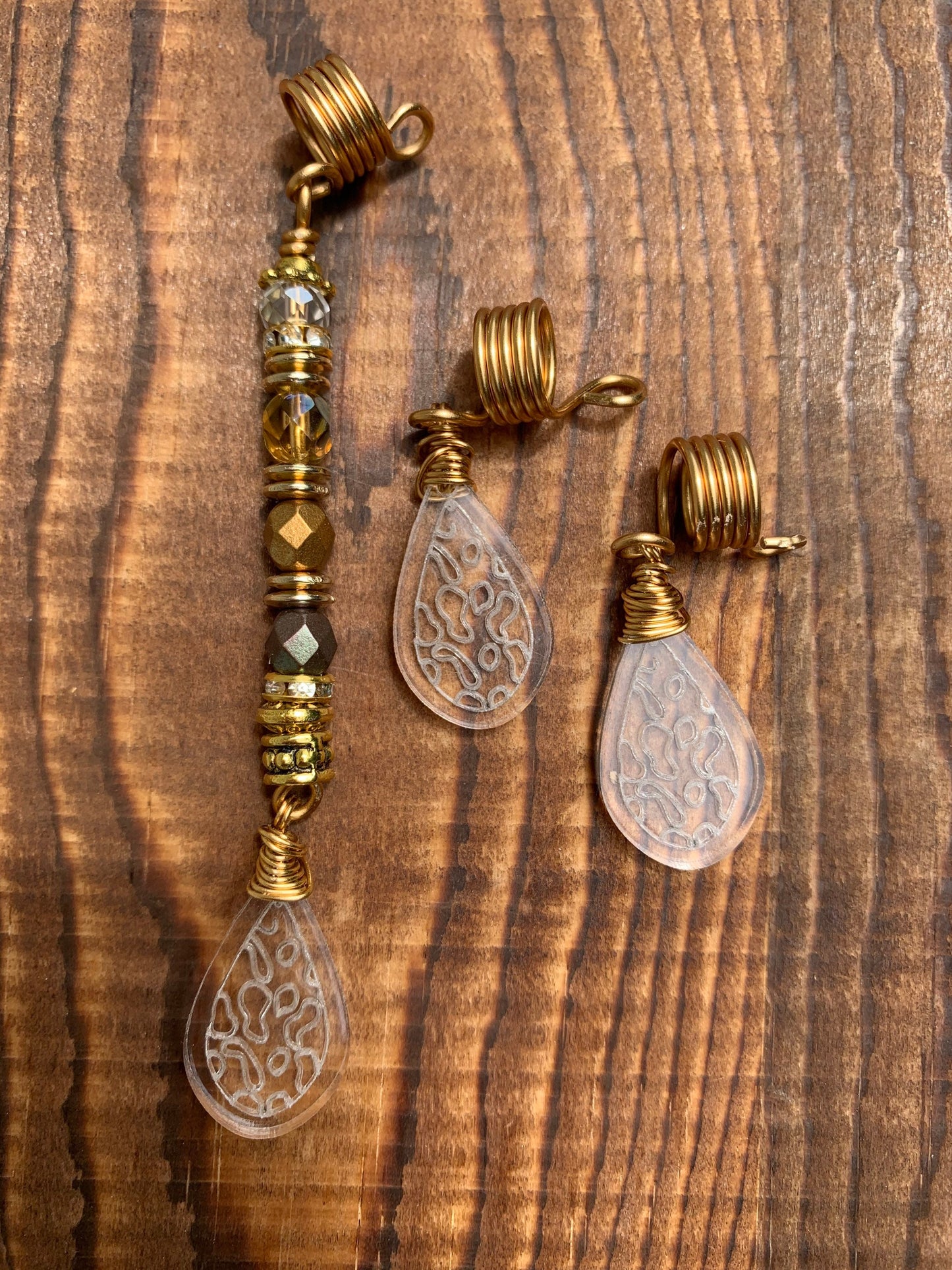 Loc Hair Jewelry, Sun Catcher Loc And Braid Charm Set | 3 Piece