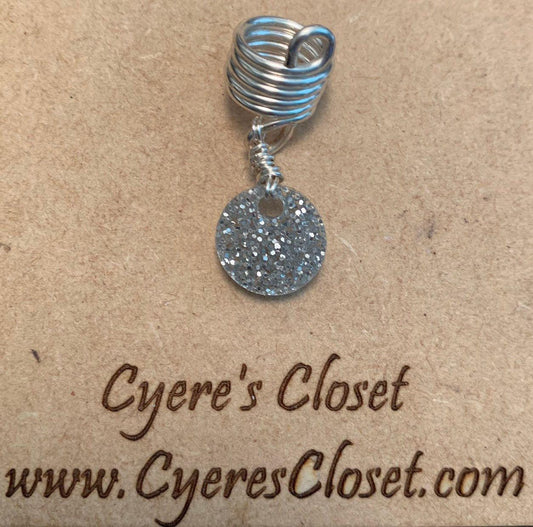LocJewelry, Glitter Disc Locs Braid Charm | Tarnish Resistant Wire | Cyere Design Accent Piece