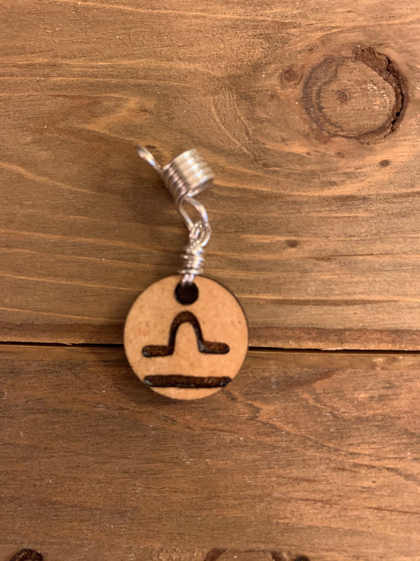 Design's by Cyere Zodiac Symbol Engraved Wood Loc and Braid  Accent Piece