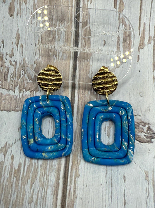Ocean Essence Statement Earrings – Bold Blue Geometric & Abstract Collection by Cyere’s Closet | Lightweight