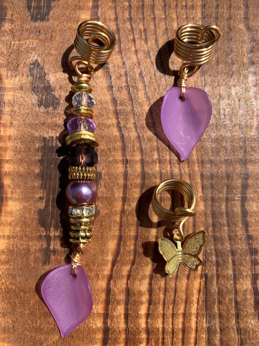 Design’s by Cyere Sorbet and Butterflies Loc and Braid Jewelry Set