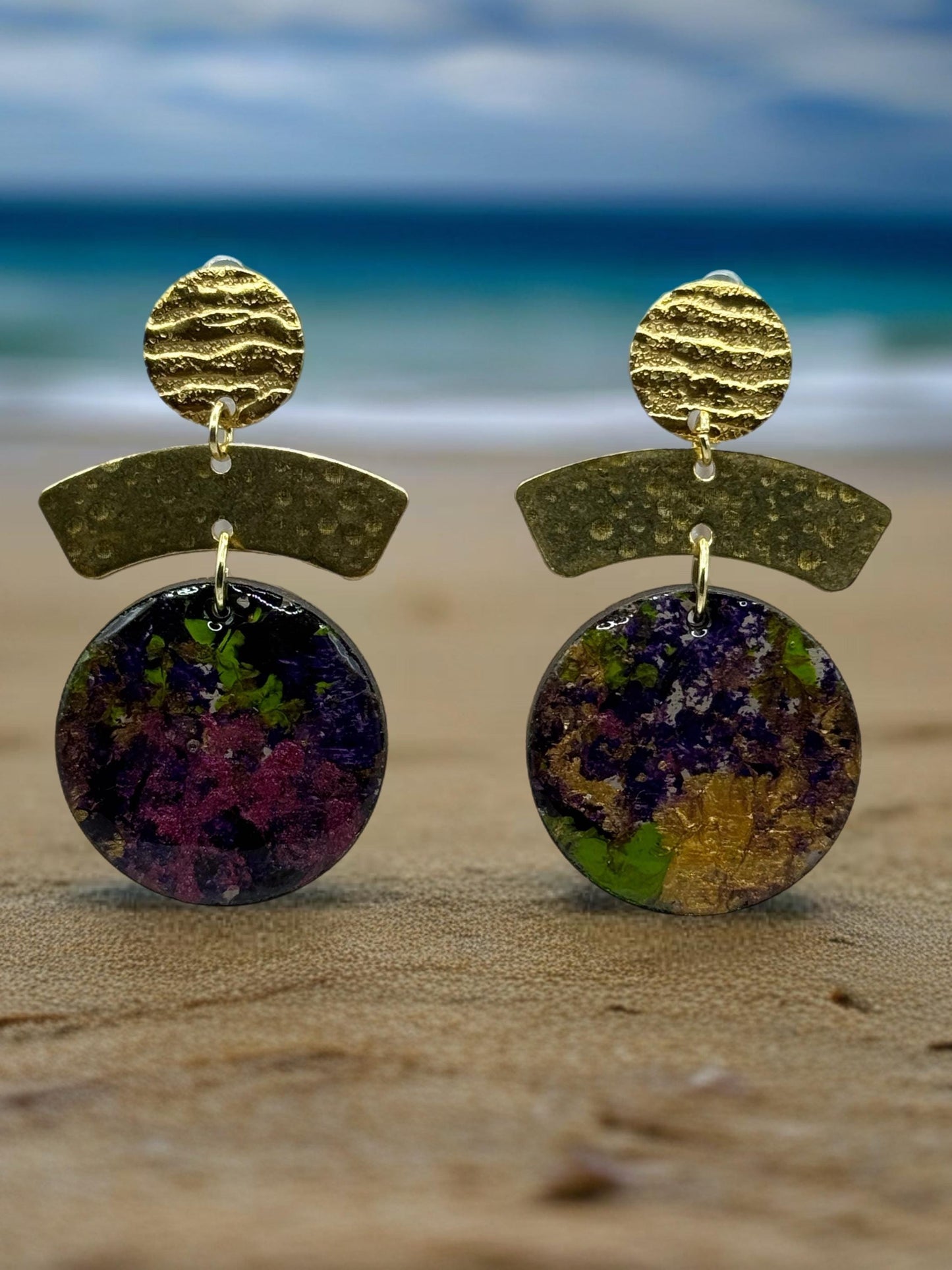 Hand-Painted Wood Statement Earrings – Afrocentric Artisan Jewelry
