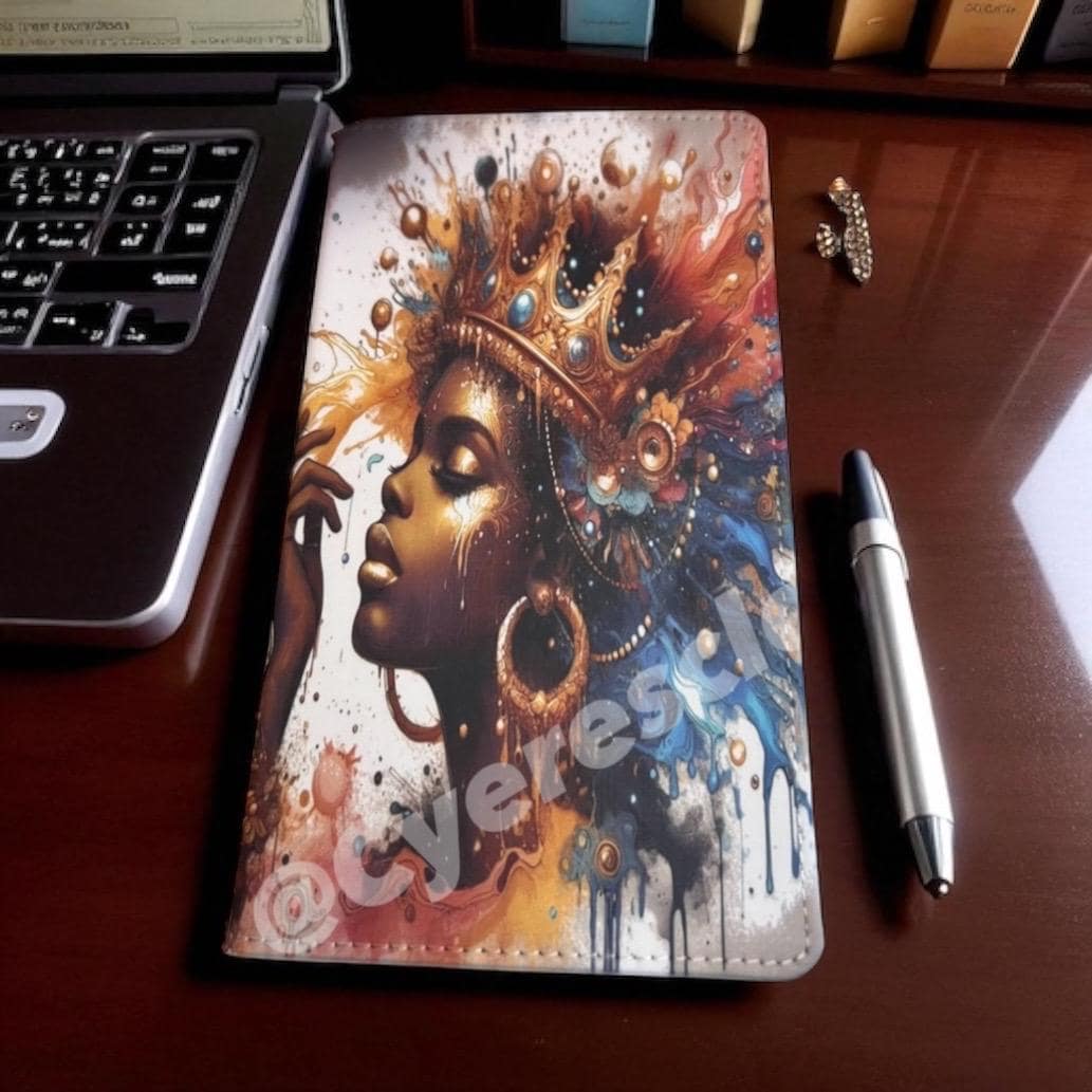 A6 Notebook Journal, White PU Leather, 200 Pages, Travel Pen Set