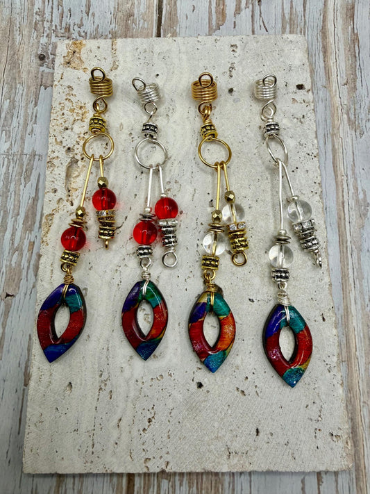 Starlit Mosaic Loc Jewelry | Handmade Colorful Hair Adornment