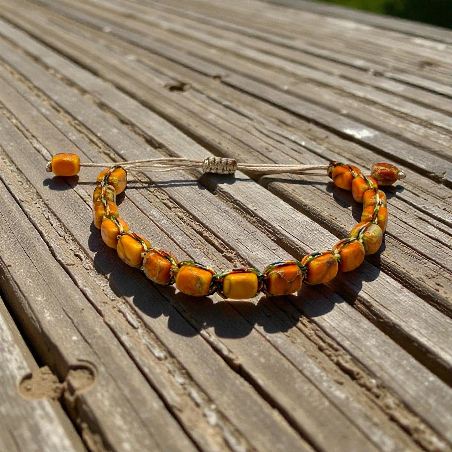 Bohemian Stone Bracelet | Handmade Adjustable Macramé Jewelry
