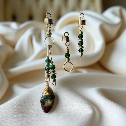 Enchanted Moss Loc and Braid Jewelry Set by Cyere’s Closet