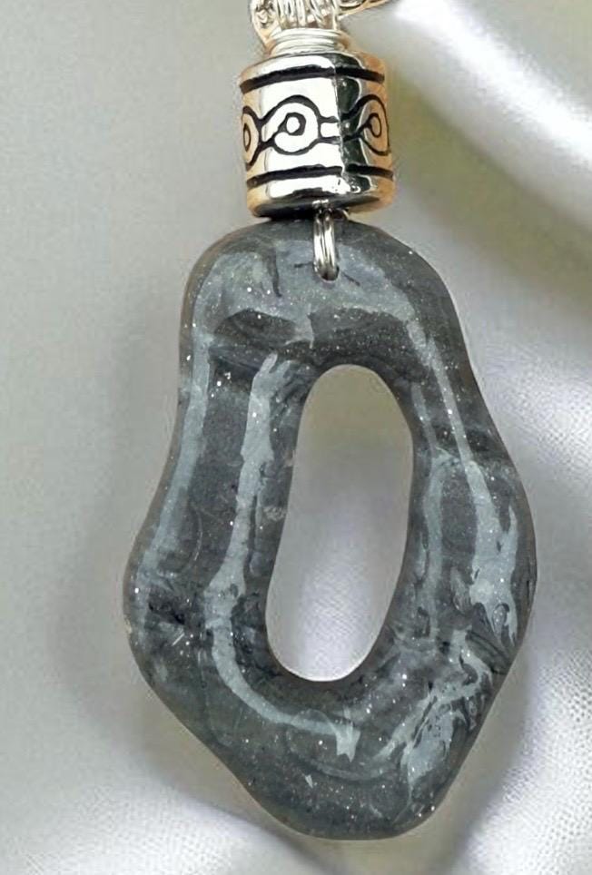 Designs by Cyere Mystic Obsidian Waves Earring and Necklace Jewelry Set