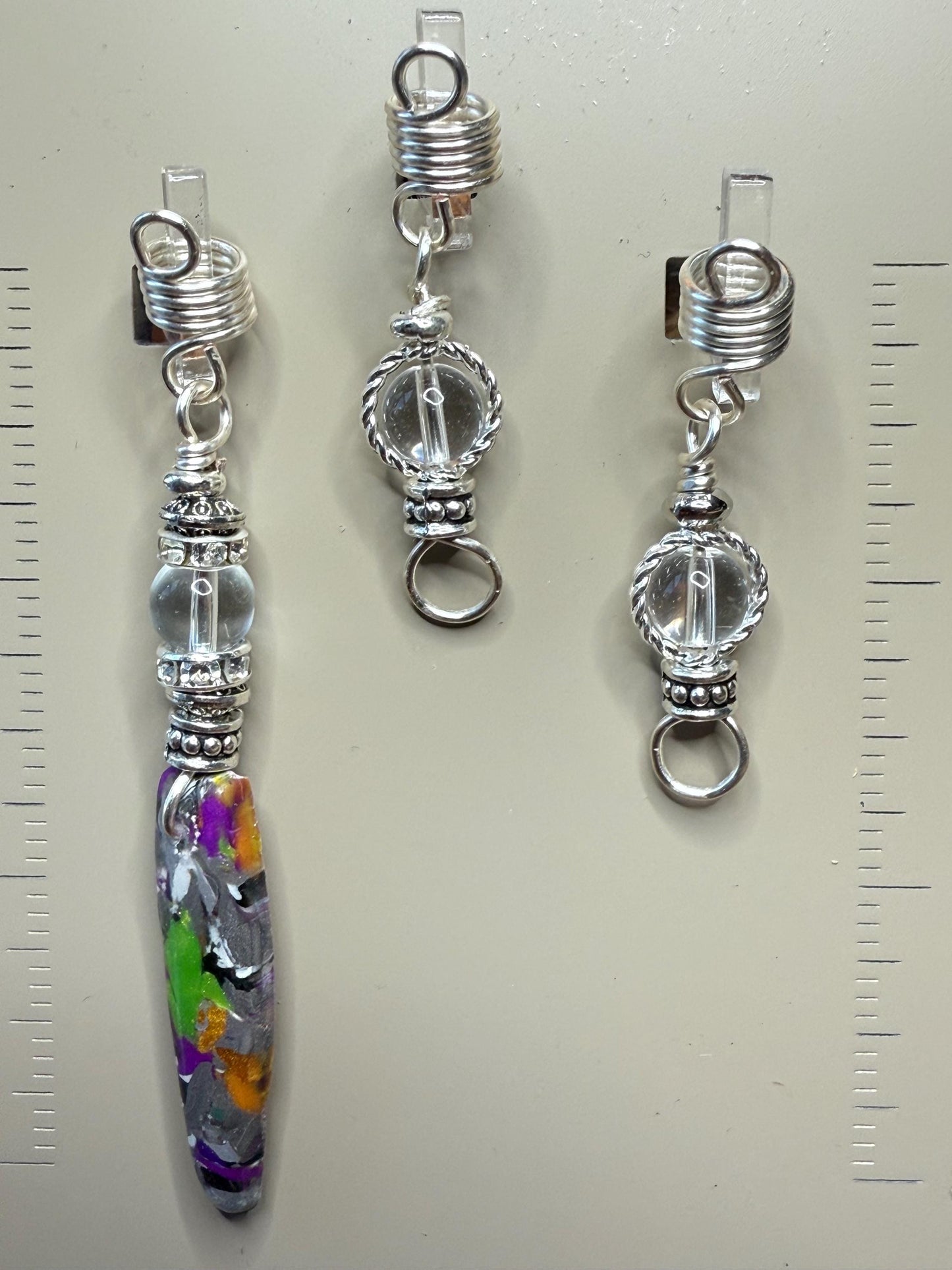 Handmade Crystal Loc Jewelry Set: Colorful Accent Hair Charms