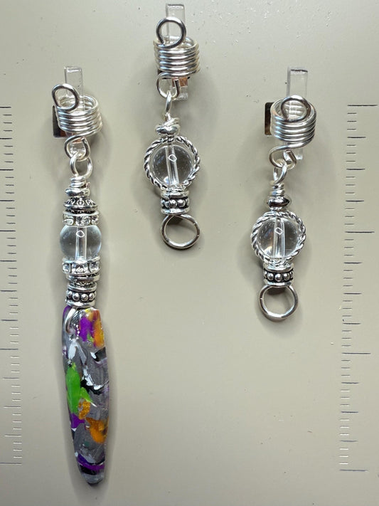 Handmade Crystal Loc Jewelry Set: Colorful Accent Hair Charms