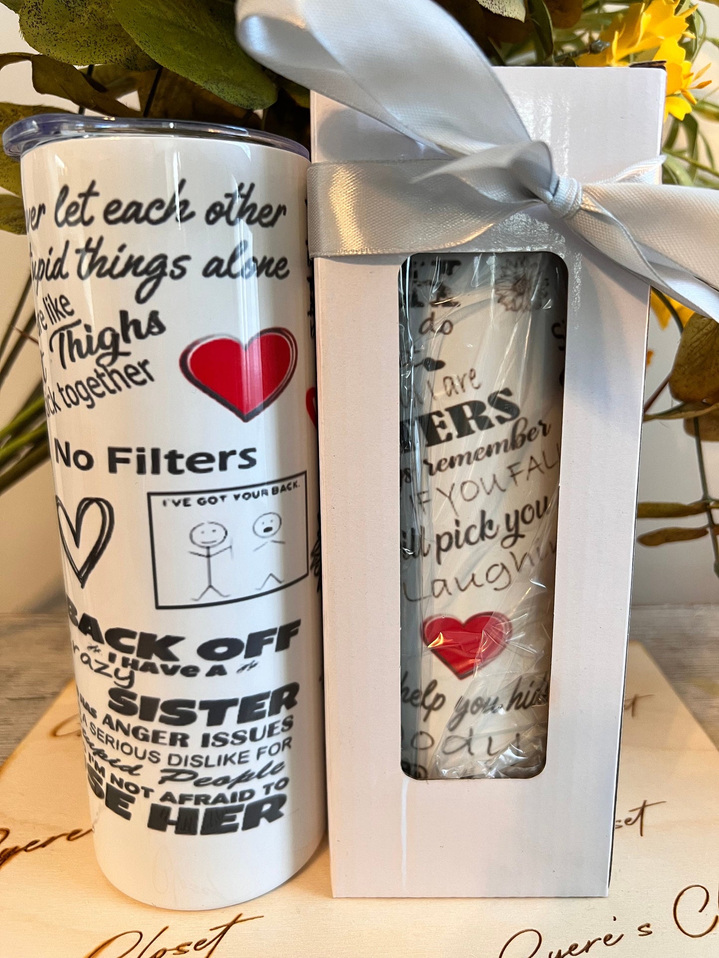 Designs by Cyere Sister Magic 20oz Funny Skinny Tumbler