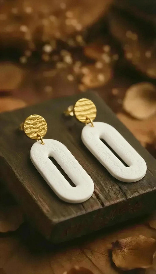 Designs by Cyere Simply White – Textured Statement Earring Collection