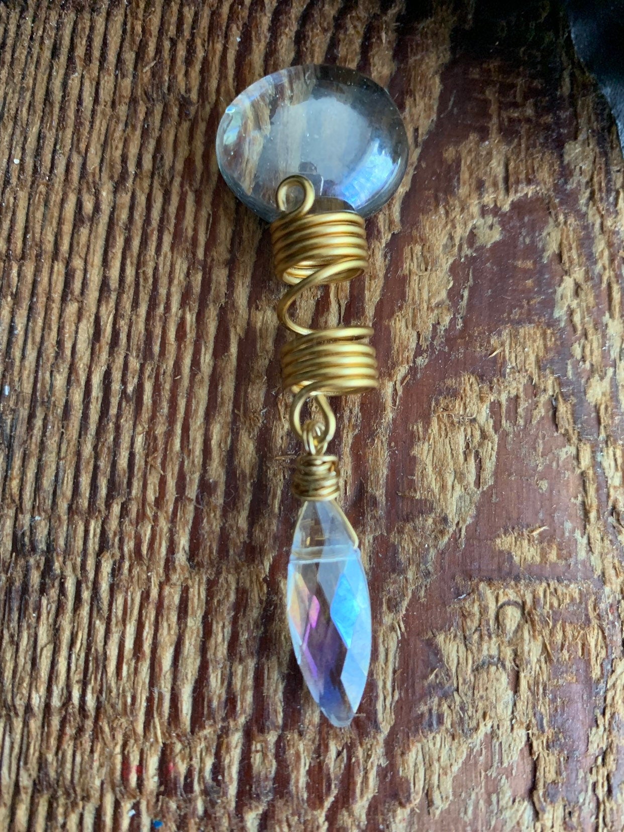 Design's by Cyere Loc and Braid Glass Charm Accent  piece.