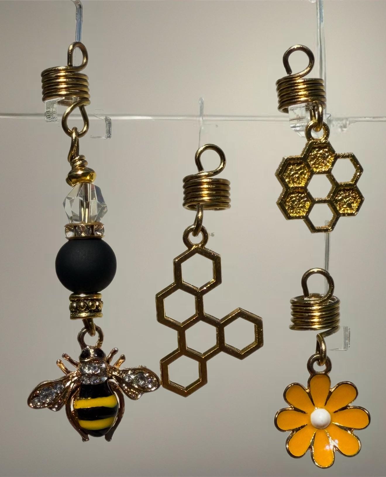 Designs by Cyere – “Bee-You-tiful Blossoms” Loc & Braid Jewelry Set