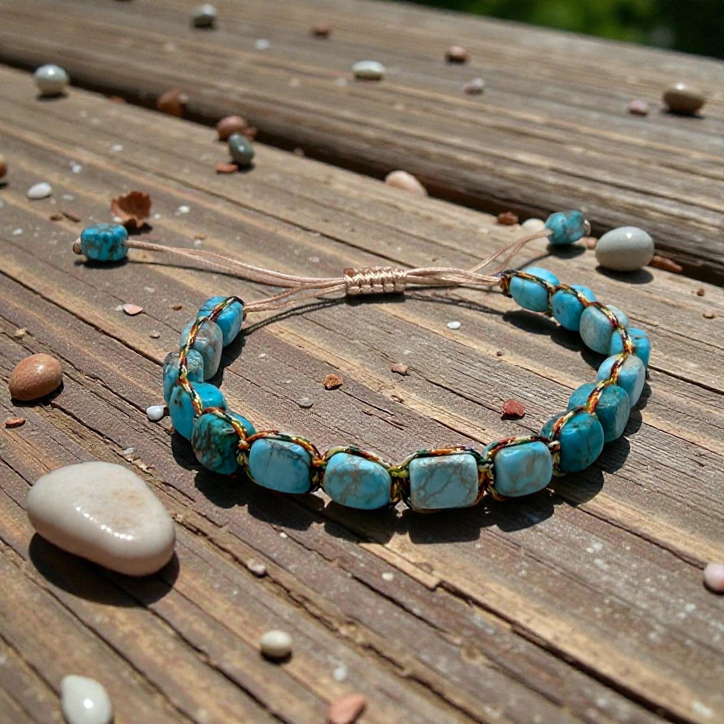 Bohemian Stone Bracelet | Handmade Adjustable Macramé Jewelry