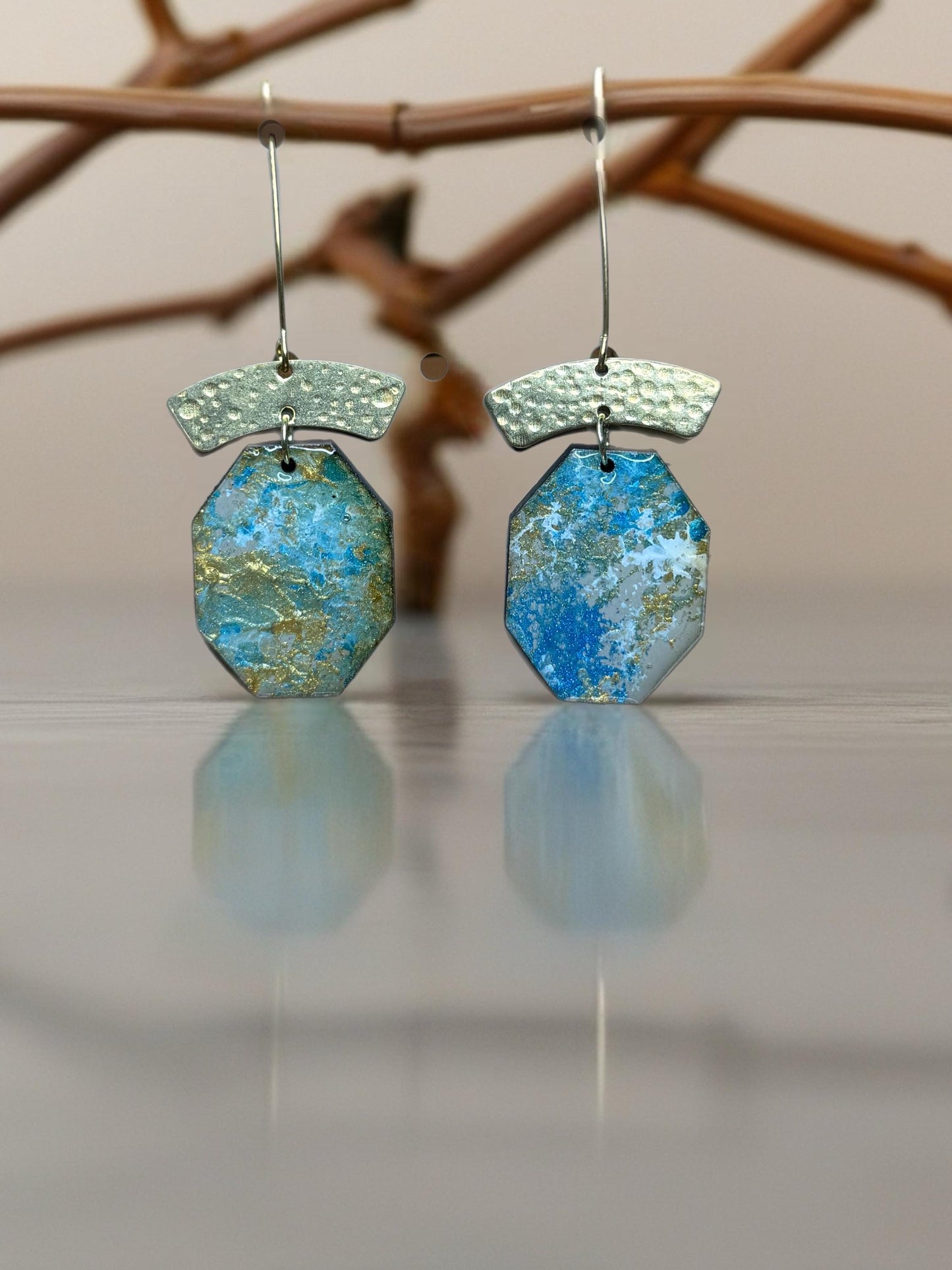 Hand-Painted Wood Statement Earrings – Afrocentric Artisan Jewelry